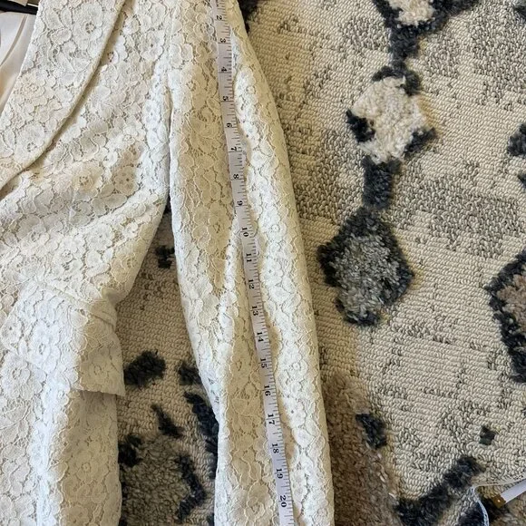 Anthropologie BHLDN Burton Suit Jacket White Lace Size 0 - Picture 6 of 11